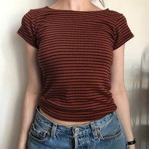 American Apparel Striped Baby Tee Top